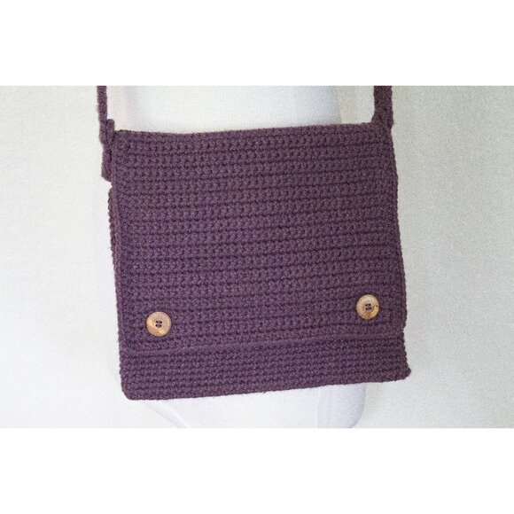 Messenger Bag - Crocheted Purple Shoulder Bag - Picture 7 of 8